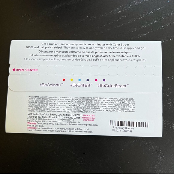 💅👣 Color Street Pedicure Strawberry Sunrise (retired) - Picture 3 of 3